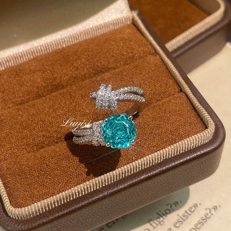 Dopamine Purple Zircon Ring, Trendy Light Luxury Stackable Ring For Women