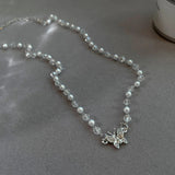 Korean Pearl Butterfly Choker: Elegant Wedding &amp; Party Necklace - Shop N Save