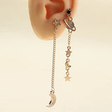 Copper Star &amp; Moon Tassel Earrings - Unique Fashion Jewelry
