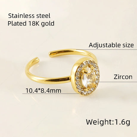 Female Ins Wind 18k Gold Titanium Steel Diamond Ring