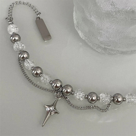 Punk Star Bracelet: Multi-layer Titanium Steel, Pearl Bear Accent - Shop N Save