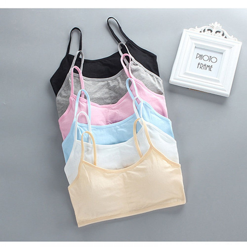 Girls Bra Straps Pure Cotton Vests - White - Shop N Save