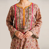 2 Piece Digital Print Kurti Salwar Set - Pure Cotton Collection Stylish Light Weight Cotton Fabric Suit Top Bottom Salwar Kameez Indian Pakistani Printed Suit For Casual Outdoor Dress - Multicolor - Shop N Save