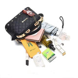 Black Geometric Quilted Handbag: Stylish, Tassel Detail, Versatile Charm - Shop N Save