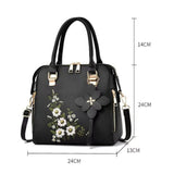 Black Floral Handbag: Chic Design, High Quality, Stylish Zipper Closure - Shop N Save