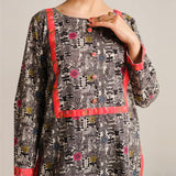 2 Piece Digital Print Kurti Salwar Set - Pure Cotton Collection Stylish Light Weight Cotton Fabric Suit Top Bottom Salwar Kameez Indian Pakistani Printed Suit For Casual Outdoor Dress - Multicolor - Shop N Save