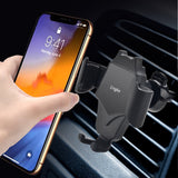 Air Vent Car Phone Holder - Strong Grip Air Outlets Ball Head Car Mount Bracket Mobile Holder For All Type Of Car - Black