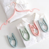 Creative Multifunction Clothes Hanger Portable Durable Folding - Pink