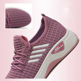 Mesh Lace-Up Sneakers for Women Lightweight Breathable Non-Slip Soft And Comfortable Shoes For Walking Running Jogging Exercise Gym and Outdoor Office Casual Shoes - Purple