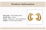 S925 Special-interest Design Simple Hemp Rope Double C Asymmetric Trending Earrings Ear Clip