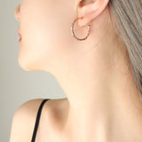 All-match Bone Joint Titanium Steel 18K Gold Plating C- Shaped Trending Earrings