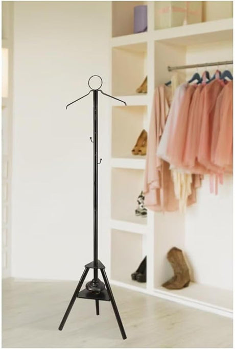 Collins - Metal Clothes Stand with Bakhoor Holder – Adjustable Dress Hanger with 3 Hooks, Durable Metal Construction, and Integrated Incense Burner Cup for Fragrance Infusion