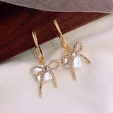 Bow Pearl Hoop Earrings - Trendy Fashion Jewelry for Women - Shop N Save