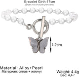 Pinapes White Pearl Butterfly Bracelet: Exclusive Beaded Elegance - Shop N Save