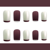 Purple &amp; White French Press-On Nails - Designs, Full Cover, Square Tips, Glue - Shop N Save