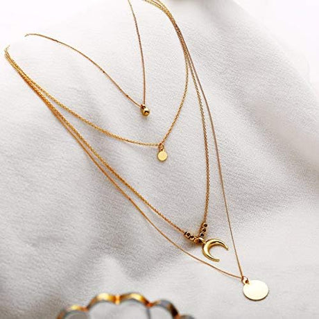 Shining Diva Golden CZ Neckpiece: Multilayer Western Chain for Women - Shop N Save