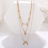 Yienate Bohemia Gold Moon Necklace: Multilayer Crescent Jewelry for Women - Shop N Save