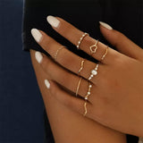 Boho Rose Gold Knuckle Rings Set - Vintage Midi Rings for Women - Shop N Save