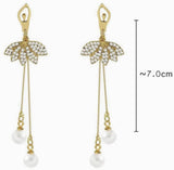 Gold Long Tassel Pearl Earrings: Elegant Women's Gift Jewelry - Shop N Save