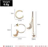 Trendy Star Moon Tassel Earrings: Punk Rhinestone &amp; Butterfly Ear Cuff Set for Women - Shop N Save