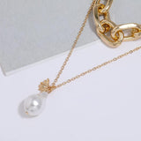 Punk Multi-Layered Pearl Necklace: Edgy Statement Pendant Jewelry