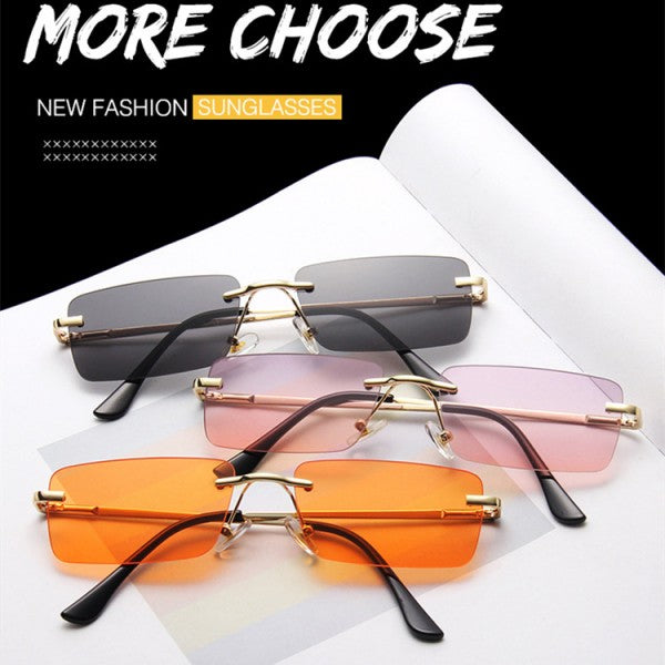 Girls Fashion Frameless Sunglasses - Coffee