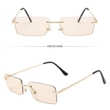 Girls Fashion Frameless Sunglasses - Coffee