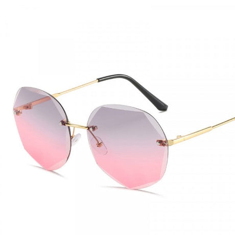 Girls Fashion Frameless Gradient Sunglasses - Gray Pink - Shop N Save