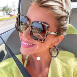 Ladies Retro Wild Gradient Sunglasses - Leopard - Shop N Save