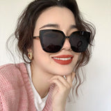 Woman Simple Wild Fashion Sunglasses - Black - Shop N Save