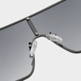 Woman Metal Frame Wild Sunglasses - Dark Gray - Shop N Save