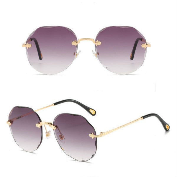 Girls Rimless Fashion Gradient Sunglasses - Gray - Shop N Save