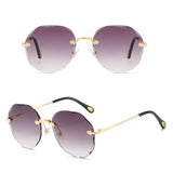 Girls Rimless Fashion Gradient Sunglasses - Light Coffee - Shop N Save