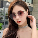 Girls Rimless Fashion Gradient Sunglasses - Gray - Shop N Save