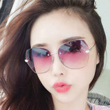 Ladies Fashion Simple Gradient Sunglasses - Purple Red - Shop N Save