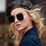 Ladies Simple Metal Frame Sunglasses - Gray Gold - Shop N Save