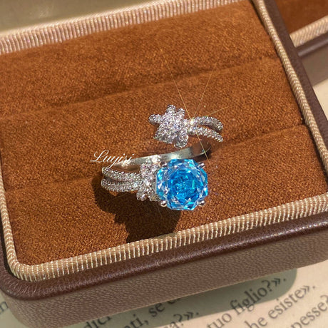 Dopamine Purple Zircon Ring, Trendy Light Luxury Stackable Ring For Women