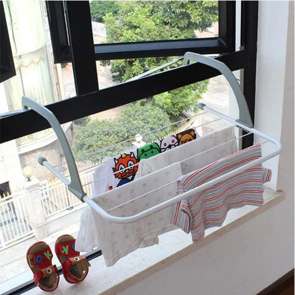 Foldable Clothes Towels Drying Rack Hanger - White
