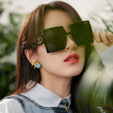 Ladies Retro Big Frame Sunglasses - Black - Shop N Save
