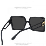 Ladies Retro Big Frame Sunglasses - Black - Shop N Save