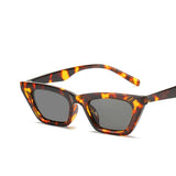 Vintage Cat Eye Metal Hinge Sunglasses - Leopard - Shop N Save