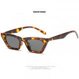 Vintage Cat Eye Metal Hinge Sunglasses - Leopard - Shop N Save
