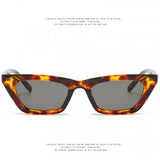 Vintage Cat Eye Metal Hinge Sunglasses - Leopard - Shop N Save