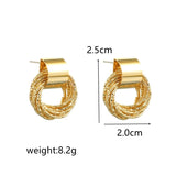 Retro Gold Circles: Korean Fashion Studs for Women, Wedding Gift - Shop N Save