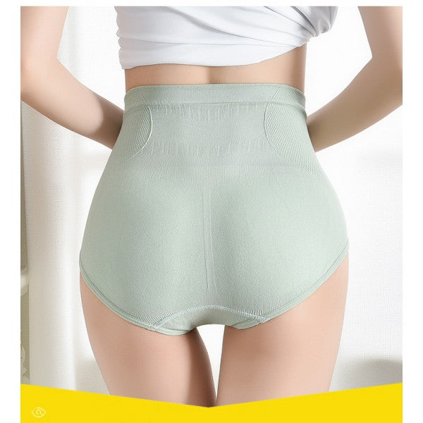 Women High Waisted Cotton Underwear - Green