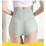 Women High Waisted Cotton Underwear - Green