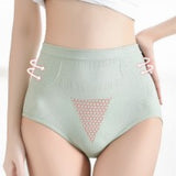 Women High Waisted Cotton Underwear - Green