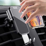 Air Vent Car Phone Holder - Square Shape Strong Grip Air Outlets Ball Head Car Mount Bracket Mobile Holder For All Type Of Car- Black
