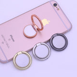 1PC Magnetic Ring Mobile Phone Holder - Solid Color Ring Bracket Alloy Phone Fastened Ring 360 Rotating Desktop Stand - Shiny Silver