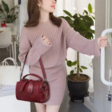 Maroon Bow Handbag: Stylish, Soft, Versatile, Office Fashion Charm - Shop N Save